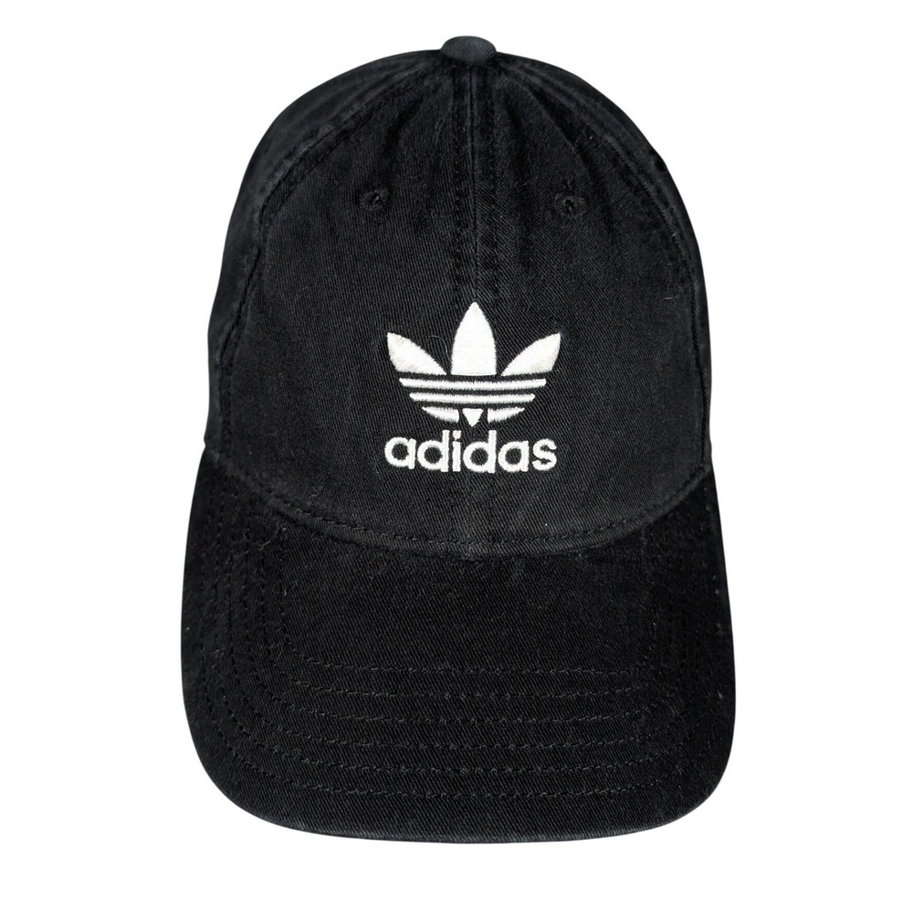 Adidas Originals‎ Black Trefoil Logo Baseball Cap Dad Hat Adjustable Strap